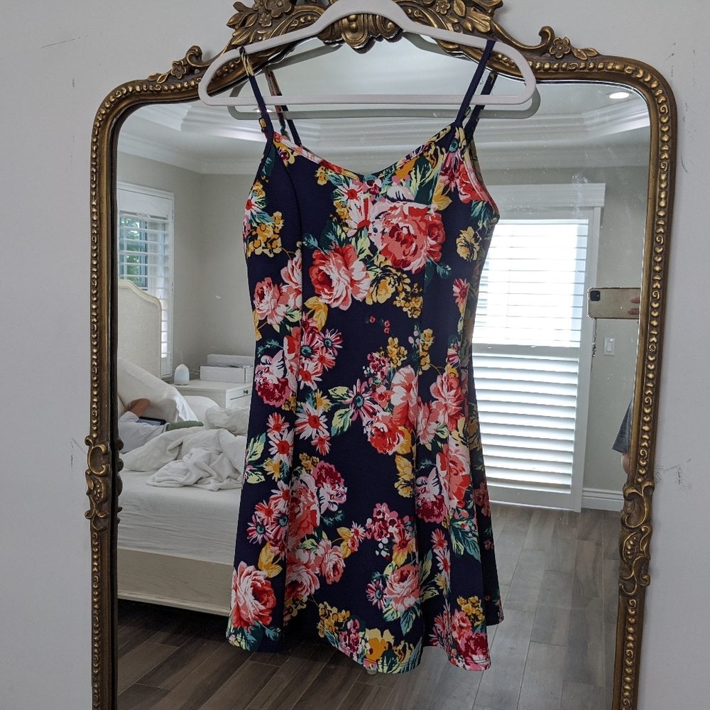 Blue floral dress